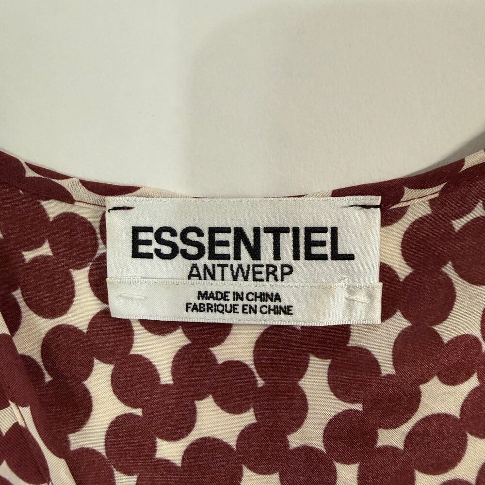 Essentiel Antwerp Carousel Dress Tiered Boho Style Midi Polka Dot Brown US8 - Picture 3 of 8